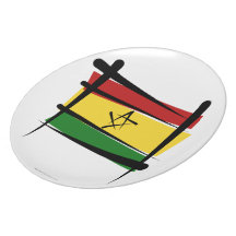 Ghana-Bürsten-Flagge Flache Teller