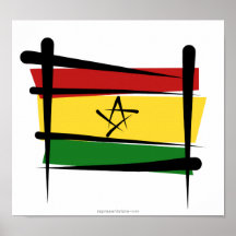 Ghana-Bürsten-Flagge Posterdrucke