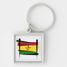 Ghana-Bürsten-Flagge Schlüsselanhänger