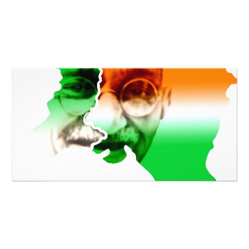 Ghandi-auf-Indien-und-Pakistangrenze Photo Karten Vorlage