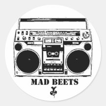 Ghettoblaster Runde Aufkleber