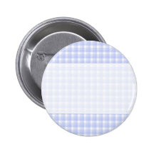 Gingham-Karomuster. Hellblau u. weiß Anstecknadelbutton