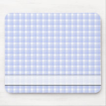 Gingham-Karomuster. Hellblau u. weiß Mauspad