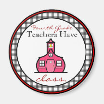 Gingham-vierter Grad-Lehrer-Magnet Magnete