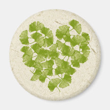 Ginkgo-Blatt-Herz Kühlschrankmagnet