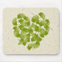 Ginkgo-Blatt-Herz Mauspad
