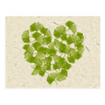 Ginkgo-Blatt-Herz Postkarte
