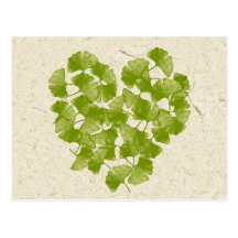 Ginkgo-Blatt-Herz Postkarte