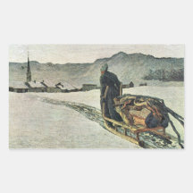 Giovanni Segantini - gehen Sie vom Wald zurück Aufkleber