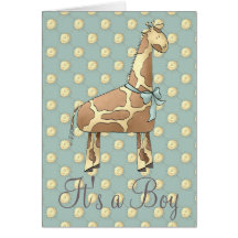 Giraffen-Babyparty-Einladung (Junge) Karten