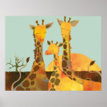 Giraffen-Familien-Plakat