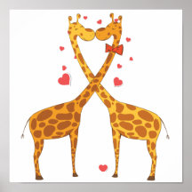 Giraffen in der Liebe Plakat