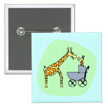 Giraffen-Mamma und Baby-Knopf Anstecknadel