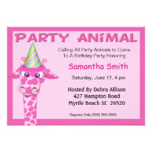 Giraffen-Party-Tier-Einladung