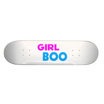 Girl Boo Neon Pink & Blue Custom Skateboard