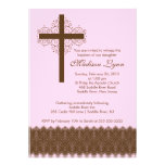 Girl Elegant Lace  Baptism | Christening Cross einladungen