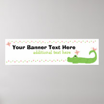 Girly Alligatorfahne Plakate