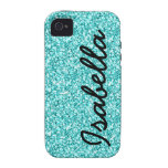 GIRLY AQUAMARINER GLITTER DRUCKPERSONALISIERTES Case-Mate iPhone 4 HÜLLE