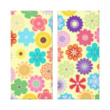 Girly Blumen-Power-bunte Blumenmuster-Geschenke Galerie Gefaltete Leinwand
