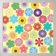 Girly Blumen-Power-bunte Blumenmuster-Geschenke Plakatdrucke