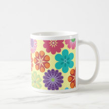 Girly Blumen-Power-buntes Blumenmuster Kaffeetasse