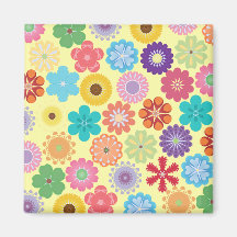 Girly Blumen-Power-buntes Blumenmuster Kühlschrankmagnet