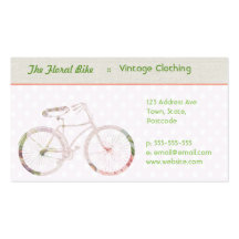 Girly Blumenfahrrad Visitenkartenvorlagen