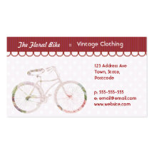 Girly Blumenfahrrad Visitenkartenvorlagen