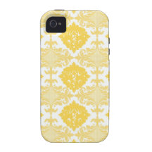 Girly Blumenmit blumenmuster des gelben Chicdamast Vibe iPhone 4 Cover