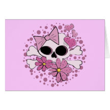 Girly Punkschädel Grußkarte