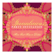 Girly rosa Krausen Specialicious Party Einladung