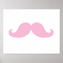 Girly rosa Schnurrbart Plakat