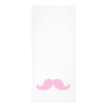 Girly rosa Schnurrbart Werbekarte