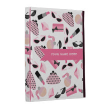 Girly rosa Zusätze personalisiertes iPad Folio