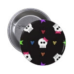 girly Schädel Anstecknadelbutton