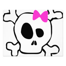 Girly Schädel Personalisierte Einladungskarten