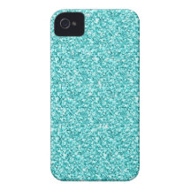 Girly, Spaß-Aqua-blauer Glitter gedruckt iPhone 4 Case-Mate Hüllen