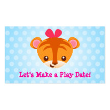 Girly Tiger Playdate Karte Visitenkartenvorlage
