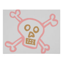 GIRLY TOTENKOPF MIT GEKREUZTER KNOCHEN INDIVIDUELLE ANKÜNDIGUNGEN
