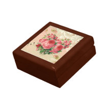 Girly Vintage Rosen-Herz-Collage Erinnerungskisten