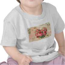 Girly Vintage Rosen-Herz-Collage Hemd