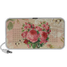 Girly Vintage Rosen-Herz-Collage Mp3 Lautsprecher
