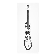 Gitarre mit Liebe-Vögeln danken Ihnen zu merken Personalisierte Ankündigungen