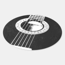 Gitarre Ovale Aufkleber