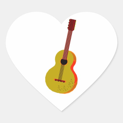 Gitarren-abstrakte einfache Grafik Herz Aufkleber