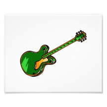 Gitarren-halb hohle einfache grüne Grafik Fotografischer Druck