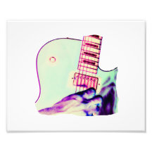 Gitarren-HandPsychadelic grünes lila Rosa Photographischer Druck