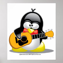 Gitarren-Pinguin Plakat