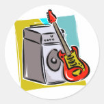 Gitarren-rotes Lehnen auf Ampere-Grafik Sticker