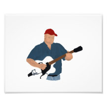 Gitarrist, der halb hohles Red Hat-blaues SH malt Kunstphotos